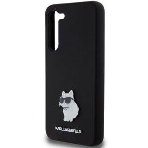 Karl Lagerfeld KLHCS24MSMHCNPK S24+ S926 juodos spalvos kietas dėklas Silicone Choupette Metal Pin - Image 6