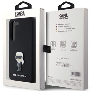 Karl Lagerfeld KLHCS24MSMHKNPK S24+ S926 juodos spalvos Silicone Ikonik Metal Pin - Image 8