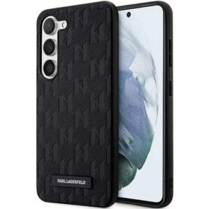 Karl Lagerfeld KLHCS24SSAKLHPK S24 S921 kietas dėklas juodos spalvos Saffiano Mono Metal Logo - Image 1