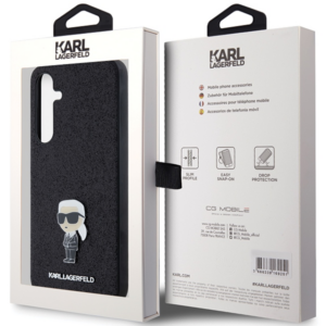 Karl Lagerfeld KLHCSA35GKNPSK A35 A356 juodos spalvos kietas dėklas Fixed Glitter Ikonik Logo Metal Pin - Image 8