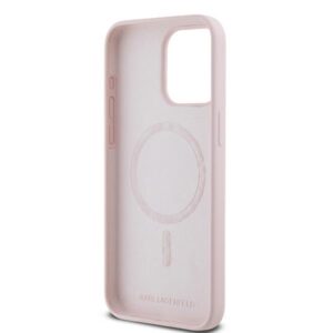 Karl Lagerfeld KLHMP15LSCMKCRHP Apple iPhone 15 Pro 6.1" rožinės spalvos kietas dėklas Silicone Karl & Choupette Mag - Image 7