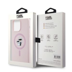 Karl Lagerfeld KLHMP15LSCMKCRHP Apple iPhone 15 Pro 6.1" rožinės spalvos kietas dėklas Silicone Karl & Choupette Mag - Image 8