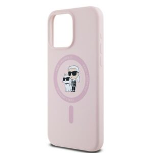 Karl Lagerfeld KLHMP15XSCMKCRHP Apple iPhone 15 Pro Max 6.7" rožinės spalvos kietas dėklas Silicone Karl & Choupette - Image 6