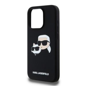 Karl Lagerfeld KLHMP15LSKCHPPLK Apple iPhone 15 Pro 6.1" juodos spalvos kietas dėklas Silicone Karl & Choupette Ma - Image 6