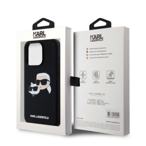 Karl Lagerfeld KLHMP15LSKCHPPLK Apple iPhone 15 Pro 6.1" juodos spalvos kietas dėklas Silicone Karl & Choupette Ma - Image 8