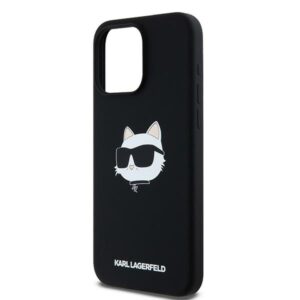 Karl Lagerfeld KLHMP15XSCHPPLK Apple iPhone 15 Pro Max 6.7" juodos spalvos kietas dėklas Silicone Choupette Head M - Image 6
