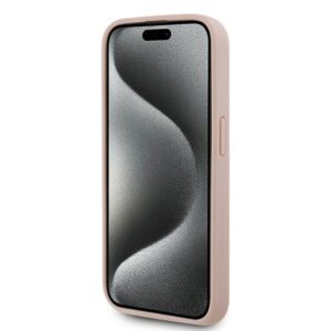 Karl Lagerfeld KLHMP15XPKHPORPP Apple iPhone 15 Pro Max 6.7" kietas dėklas rožinės spalvos Leather Monogram Metal Lo - Image 5