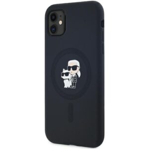 Karl Lagerfeld KLHMN61SCMKCRHK Apple iPhone 11 / Xr 6.1" juodos spalvos kietas dėklas Silicone Karl & Choupette Ma - Image 2