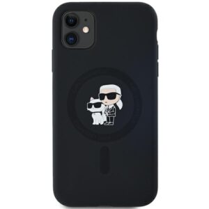 Karl Lagerfeld KLHMN61SCMKCRHK Apple iPhone 11 / Xr 6.1" juodos spalvos kietas dėklas Silicone Karl & Choupette Ma - Image 3