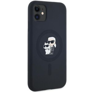 Karl Lagerfeld KLHMN61SCMKCRHK Apple iPhone 11 / Xr 6.1" juodos spalvos kietas dėklas Silicone Karl & Choupette Ma - Image 4