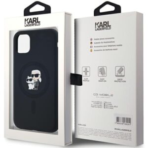 Karl Lagerfeld KLHMN61SCMKCRHK Apple iPhone 11 / Xr 6.1" juodos spalvos kietas dėklas Silicone Karl & Choupette Ma - Image 8