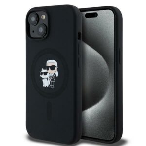 Karl Lagerfeld KLHMP15MSCMKCRHK Apple iPhone 15 Plus / 14 Plus 6.7" juodos spalvos kietas dėklas Silicone Karl & C