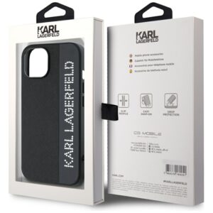 Karl Lagerfeld KLHCP15SPSAKDGCK Apple iPhone 15 / 14 / 13 6.1" juodos spalvos kietas dėklas Saffiano Rhinestones & - Image 8