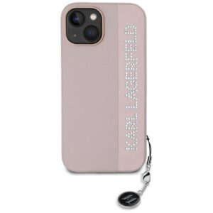 Karl Lagerfeld KLHCP15SPSAKDGCP Apple iPhone 15 / 14 / 13 6.1" rožinės spalvos kietas dėklas Saffiano Rhinestones & - Image 3