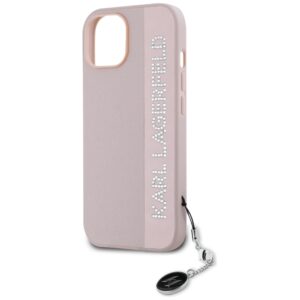 Karl Lagerfeld KLHCP15SPSAKDGCP Apple iPhone 15 / 14 / 13 6.1" rožinės spalvos kietas dėklas Saffiano Rhinestones & - Image 6