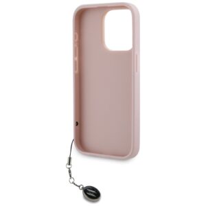 Karl Lagerfeld KLHCP15LPSAKDGCP Apple iPhone 15 Pro 6.1" rožinės spalvos kietas dėklas Saffiano Rhinestones & Charm - Image 7