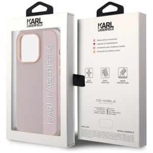 Karl Lagerfeld KLHCP15LPSAKDGCP Apple iPhone 15 Pro 6.1" rožinės spalvos kietas dėklas Saffiano Rhinestones & Charm - Image 8
