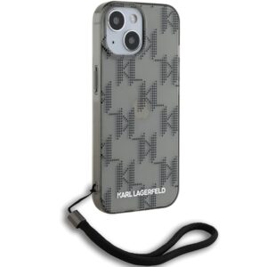Karl Lagerfeld KLHCP15SHKDPNSK Apple iPhone 15 / 14 / 13 6.1" juodos spalvos kietas dėklas IML Mono KL Pattern & C - Image 3