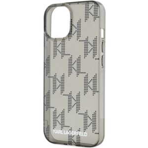 Karl Lagerfeld KLHCP15SHKDPNSK Apple iPhone 15 / 14 / 13 6.1" juodos spalvos kietas dėklas IML Mono KL Pattern & C - Image 5