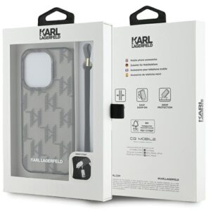 Karl Lagerfeld KLHCP15XHKDPNSK Apple iPhone 15 Pro Max 6.7" juodos spalvos kietas dėklas IML Mono KL Pattern & Cor - Image 7