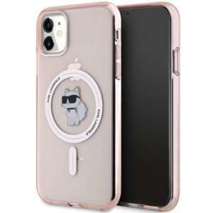 Karl Lagerfeld KLHMN61HFCCNOP Apple iPhone 11 / Xr 6.1" rožinės spalvos kietas dėklas IML Choupette MagSafe - Image 1