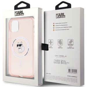 Karl Lagerfeld KLHMN61HFCCNOP Apple iPhone 11 / Xr 6.1" rožinės spalvos kietas dėklas IML Choupette MagSafe - Image 8