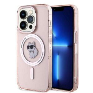 Karl Lagerfeld KLHMP14LHFCCNOP Apple iPhone 14 Pro 6.1" rožinės spalvos kietas dėklas IML Choupette MagSafe - Image 1