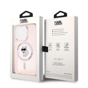 Karl Lagerfeld KLHMP14LHFCCNOP Apple iPhone 14 Pro 6.1" rožinės spalvos kietas dėklas IML Choupette MagSafe - Image 8