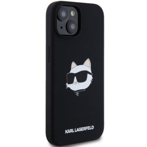Karl Lagerfeld KLHMP15MSCHPPLK Apple iPhone 15 Plus / 14 Plus 6.7" juodos spalvos kietas dėklas Silicone Choupette - Image 4