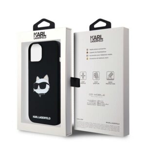 Karl Lagerfeld KLHMP15MSCHPPLK Apple iPhone 15 Plus / 14 Plus 6.7" juodos spalvos kietas dėklas Silicone Choupette - Image 8