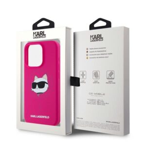 Karl Lagerfeld KLHMP15XSCHPPLF Apple iPhone 15 Pro Max 6.7" fuschia kietas dėklas Silicone Choupette Head - Image 8