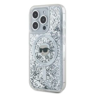 Karl Lagerfeld KLHMP15LLGKISGH Apple iPhone15 Pro 6.1" kietas dėklas skaidrus Liquid Glitter Karl Head Magsa - Image 2