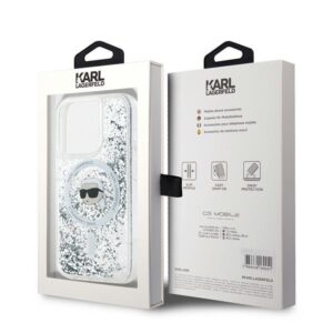 Karl Lagerfeld KLHMP15LLGKISGH Apple iPhone15 Pro 6.1" kietas dėklas skaidrus Liquid Glitter Karl Head Magsa - Image 8