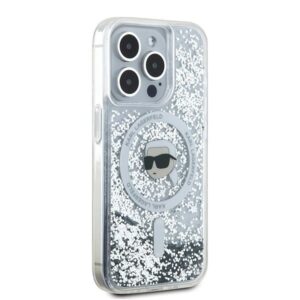 Karl Lagerfeld KLHMP15XLGKISGH Apple iPhone15 Pro Max 6.7" kietas dėklas skaidrus Liquid Glitter Karl Head M - Image 4