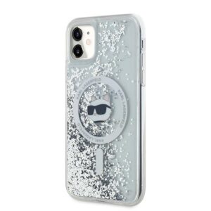 Karl Lagerfeld KLHMN61LGCHSGH Apple iPhone 11/ Xr 6.1" kietas dėklas skaidrus Liquid Glitter Choupette Head - Image 2
