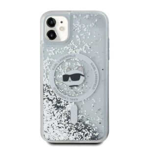 Karl Lagerfeld KLHMN61LGCHSGH Apple iPhone 11/ Xr 6.1" kietas dėklas skaidrus Liquid Glitter Choupette Head - Image 3