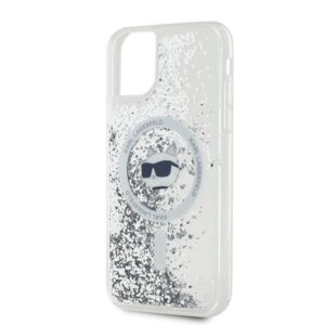 Karl Lagerfeld KLHMN61LGCHSGH Apple iPhone 11/ Xr 6.1" kietas dėklas skaidrus Liquid Glitter Choupette Head - Image 6