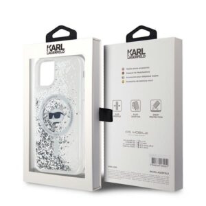Karl Lagerfeld KLHMN61LGCHSGH Apple iPhone 11/ Xr 6.1" kietas dėklas skaidrus Liquid Glitter Choupette Head - Image 8
