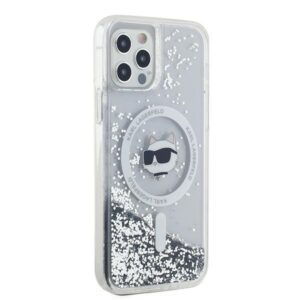 Karl Lagerfeld KLHMP12MLGCHSGH Apple iPhone12/12 Pro 6.1" kietas dėklas skaidrus Liquid Glitter Choupette He - Image 4