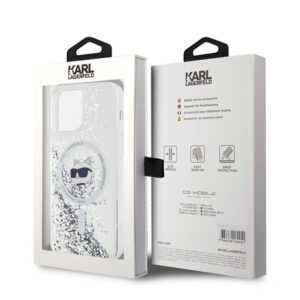 Karl Lagerfeld KLHMP12MLGCHSGH Apple iPhone12/12 Pro 6.1" kietas dėklas skaidrus Liquid Glitter Choupette He - Image 8