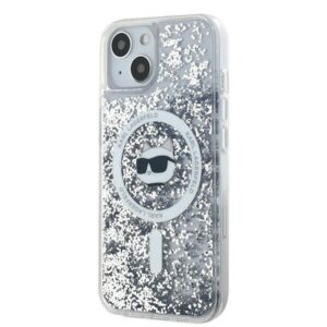 Karl Lagerfeld KLHMP13MLGCHSGH Apple iPhone13 6.1" kietas dėklas skaidrus Liquid Glitter Choupette Head Mags - Image 2