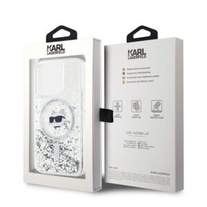 Karl Lagerfeld KLHMP14XLGCHSGH Apple iPhone14 Pro Max 6.7" kietas dėklas skaidrus Liquid Glitter Choupette H - Image 8