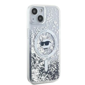 Karl Lagerfeld KLHMP15SLGCHSGH Apple iPhone 15 /14 / 13 6.1" kietas dėklas skaidrus Liquid Glitter Choupette - Image 4