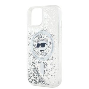 Karl Lagerfeld KLHMP15SLGCHSGH Apple iPhone 15 /14 / 13 6.1" kietas dėklas skaidrus Liquid Glitter Choupette - Image 6