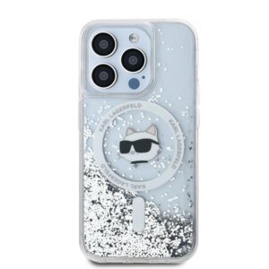 Karl Lagerfeld KLHMP15LLGCHSGH Apple iPhone15 Pro 6.1" kietas dėklas skaidrus Liquid Glitter Choupette Head - Image 3