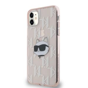 Karl Lagerfeld KLHCN61HKLPCHP Apple iPhone 11 / Xr 6.1" rožinės spalvos kietas dėklas IML Choupette Head & Monogram - Image 2