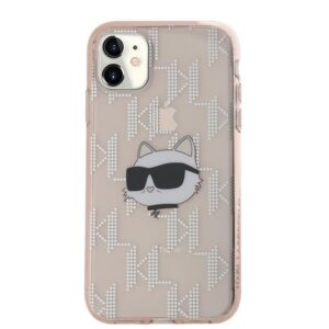 Karl Lagerfeld KLHCN61HKLPCHP Apple iPhone 11 / Xr 6.1" rožinės spalvos kietas dėklas IML Choupette Head & Monogram - Image 3