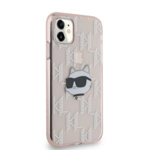 Karl Lagerfeld KLHCN61HKLPCHP Apple iPhone 11 / Xr 6.1" rožinės spalvos kietas dėklas IML Choupette Head & Monogram - Image 4