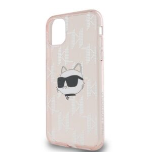 Karl Lagerfeld KLHCN61HKLPCHP Apple iPhone 11 / Xr 6.1" rožinės spalvos kietas dėklas IML Choupette Head & Monogram - Image 6