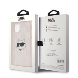 Karl Lagerfeld KLHCN61HKLPCHP Apple iPhone 11 / Xr 6.1" rožinės spalvos kietas dėklas IML Choupette Head & Monogram - Image 8